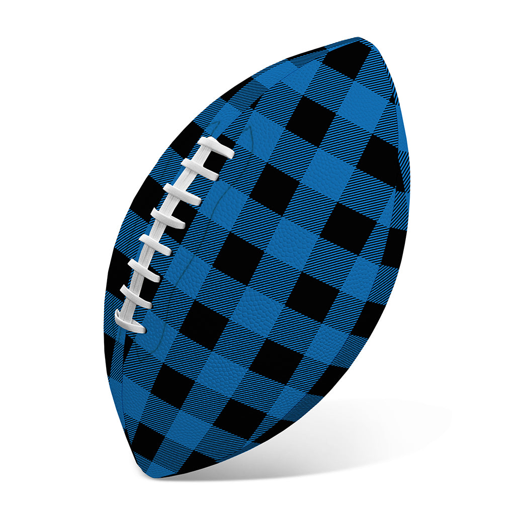 Blue And Black Buffalo Check Print Rugby Ball
