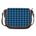 Blue And Black Buffalo Check Print Saddle Bag