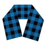 Blue And Black Buffalo Check Print Scarf