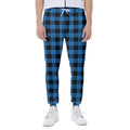 Blue And Black Buffalo Check Print Joggers