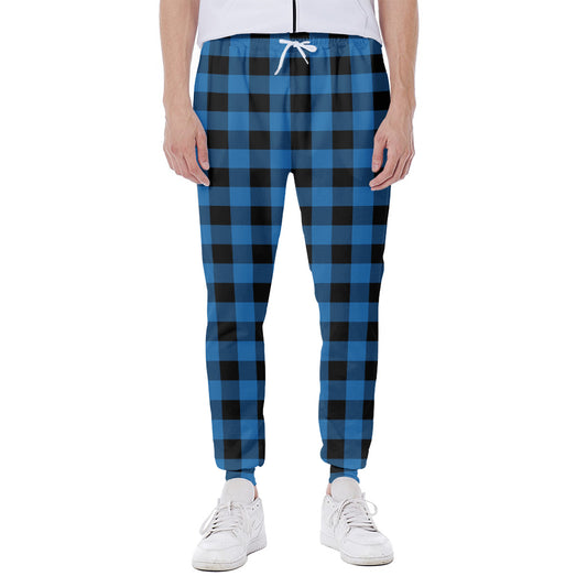 Blue And Black Buffalo Check Print Scuba Joggers