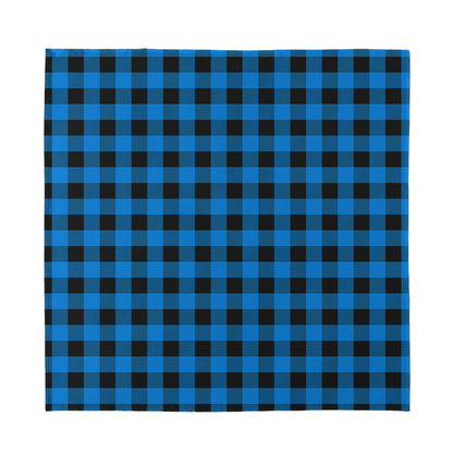 Blue And Black Buffalo Check Print Silk Bandana