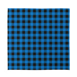 Blue And Black Buffalo Check Print Silk Bandana