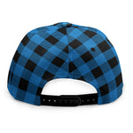 Blue And Black Buffalo Check Print Snapback Cap