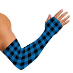 Blue And Black Buffalo Check Print Sun Protection Arm Sleeves