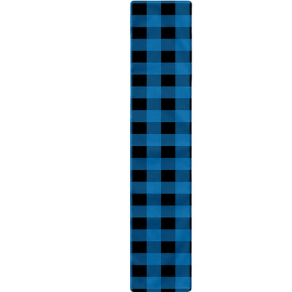 Blue And Black Buffalo Check Print Table Runner