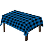 Blue And Black Buffalo Check Print Tablecloth