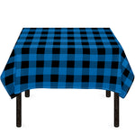 Blue And Black Buffalo Check Print Tablecloth