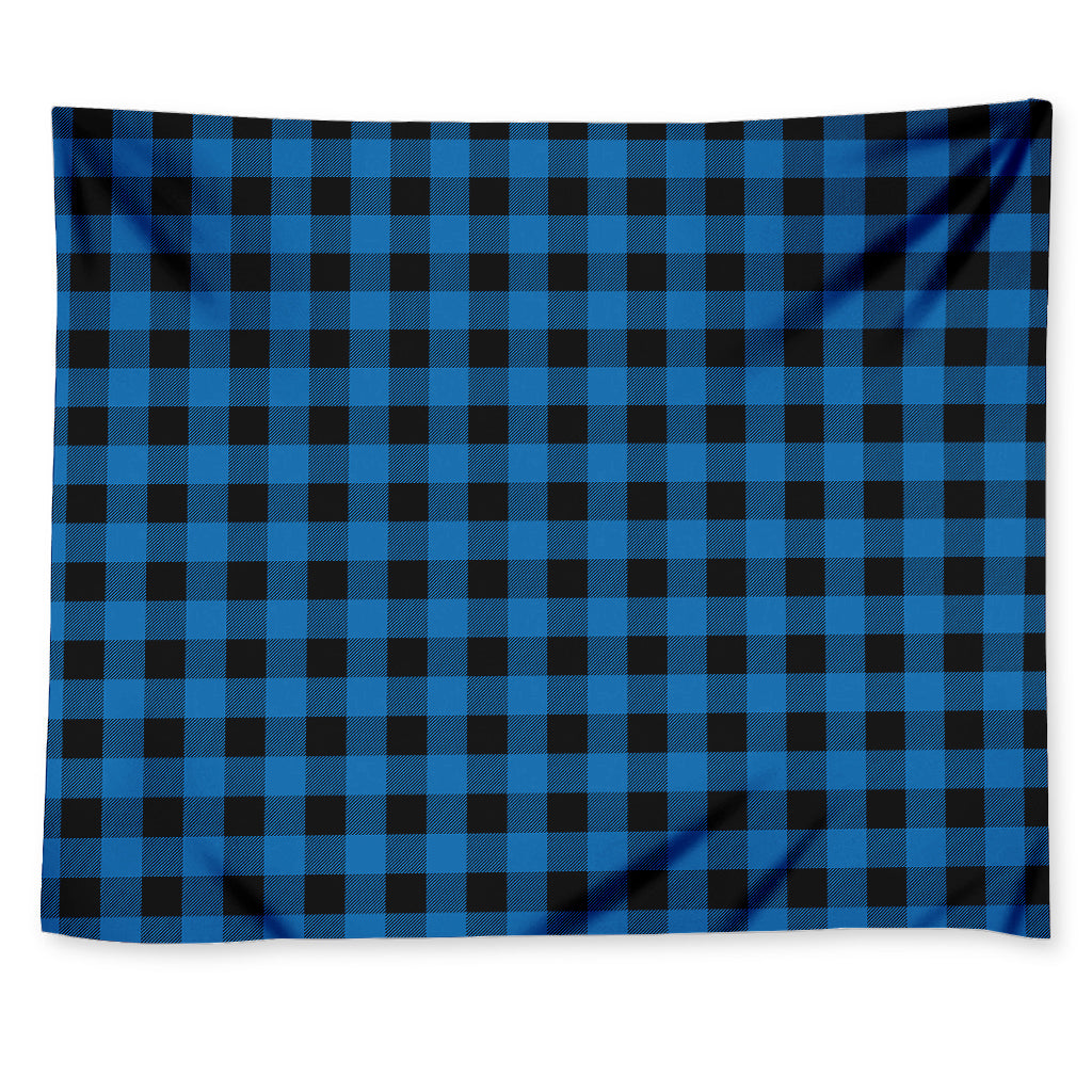 Blue And Black Buffalo Check Print Tapestry