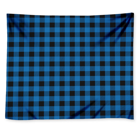 Blue And Black Buffalo Check Print Tapestry
