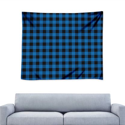 Blue And Black Buffalo Check Print Tapestry