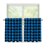 Blue And Black Buffalo Check Print Tier Curtains