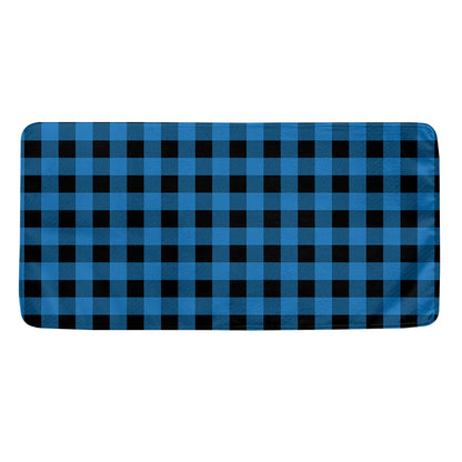 Blue And Black Buffalo Check Print Towel