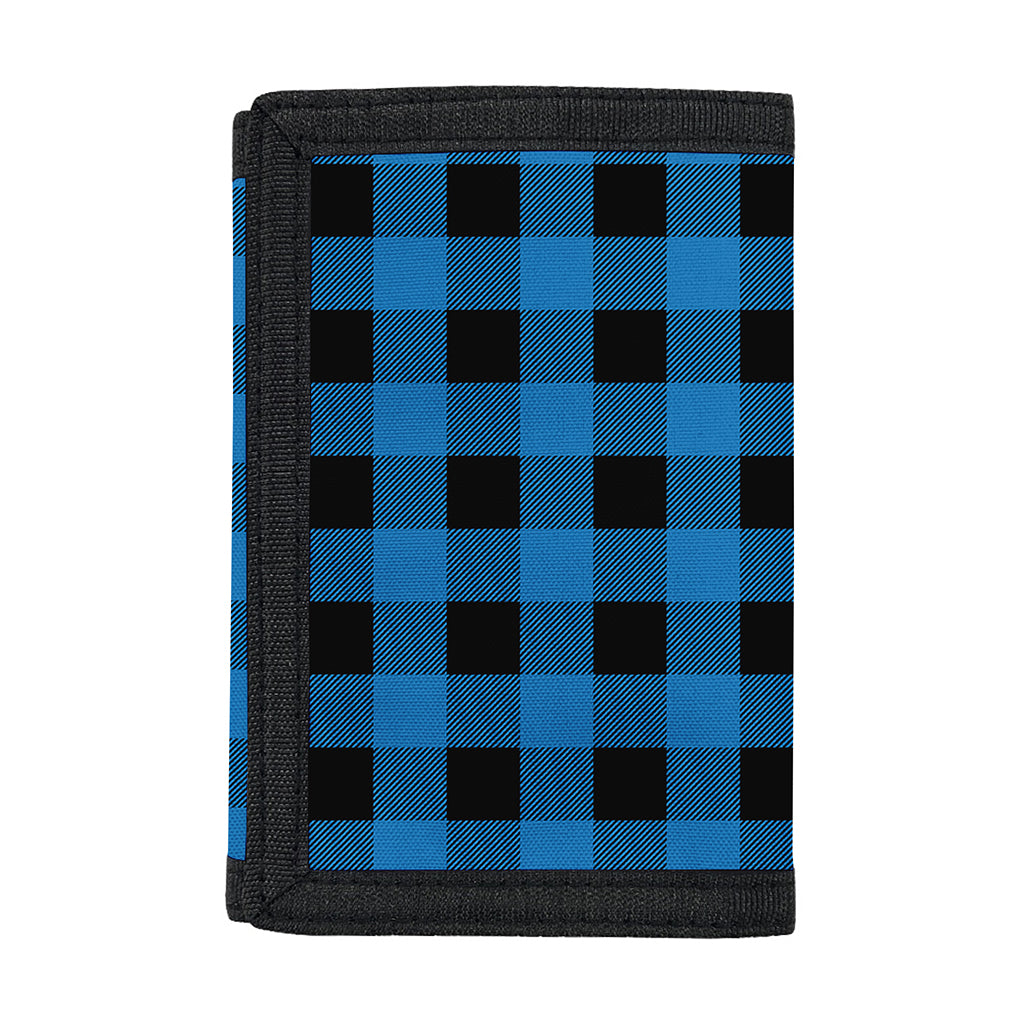 Blue And Black Buffalo Check Print Trifold Wallet