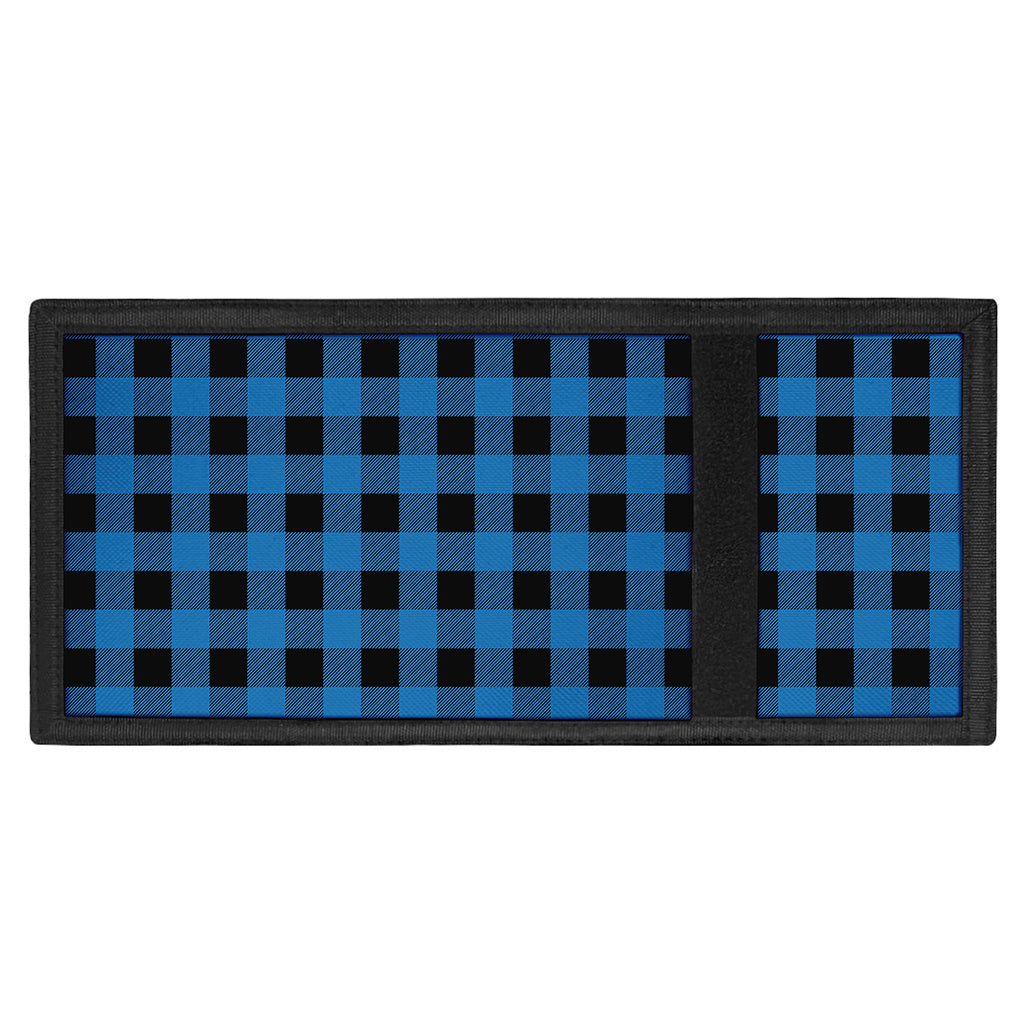Blue And Black Buffalo Check Print Trifold Wallet