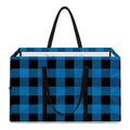 Blue And Black Buffalo Check Print Utility Tote Bag