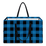 Blue And Black Buffalo Check Print Utility Tote Bag