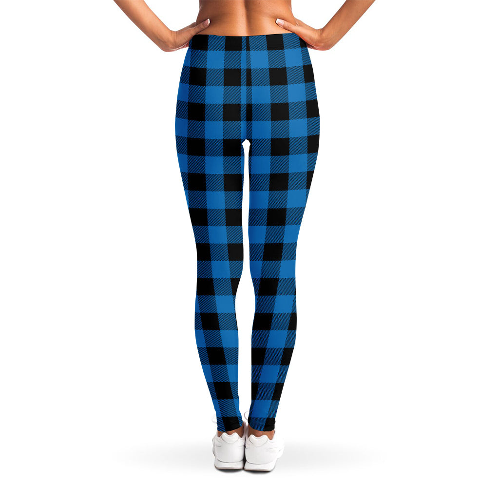 Blue And Black Buffalo Check Print Women's Leggings