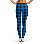 Blue And Black Buffalo Check Print Women's Leggings