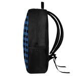 Blue And Black Buffalo Plaid Print 17 Inch Backpack