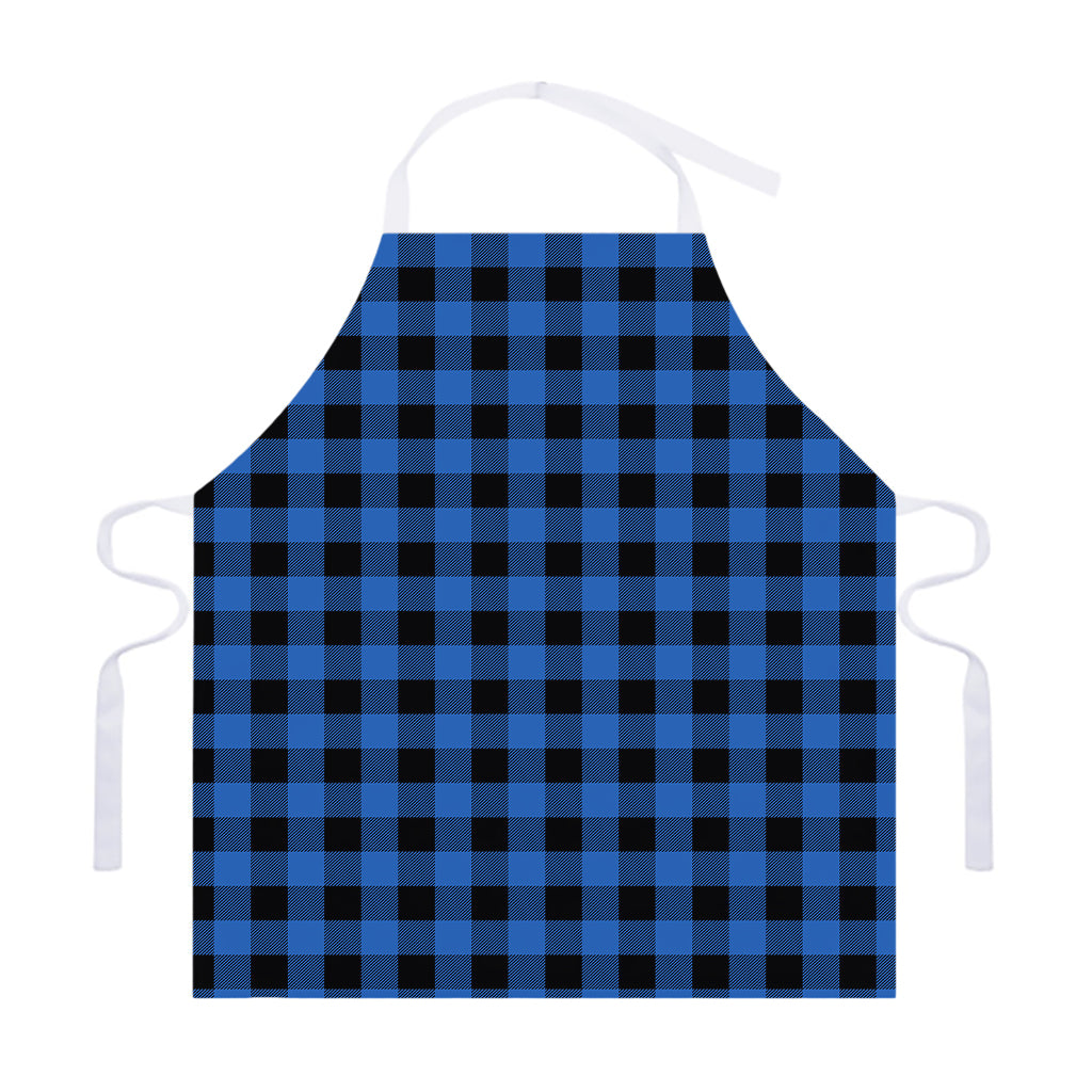 Blue And Black Buffalo Plaid Print Adjustable Apron