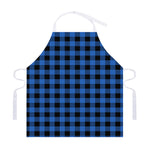 Blue And Black Buffalo Plaid Print Adjustable Apron