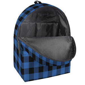 Blue And Black Buffalo Plaid Print Backpack