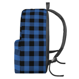 Blue And Black Buffalo Plaid Print Backpack