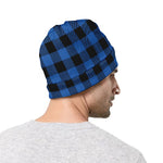 Blue And Black Buffalo Plaid Print Beanie