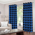 Blue And Black Buffalo Plaid Print Dimout Grommet Curtains