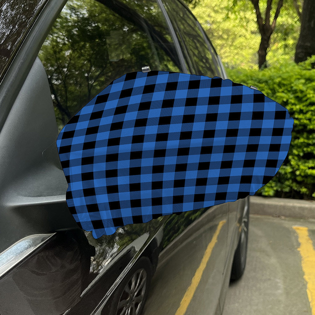 Blue And Black Buffalo Plaid Print Car Side Mirror Covers