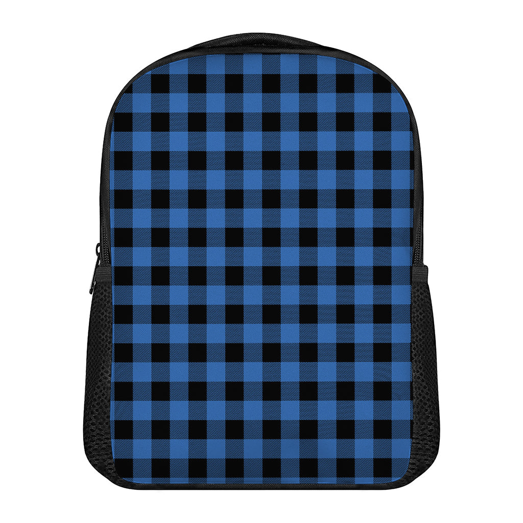 Blue And Black Buffalo Plaid Print Casual Backpack