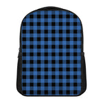 Blue And Black Buffalo Plaid Print Casual Backpack