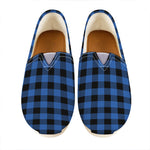 Blue And Black Buffalo Plaid Print Casual Shoes
