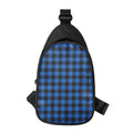 Blue And Black Buffalo Plaid Print Sling Bag