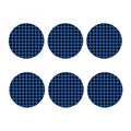 Blue And Black Buffalo Plaid Print Coaster Set