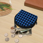 Blue And Black Buffalo Plaid Print Coin Purse
