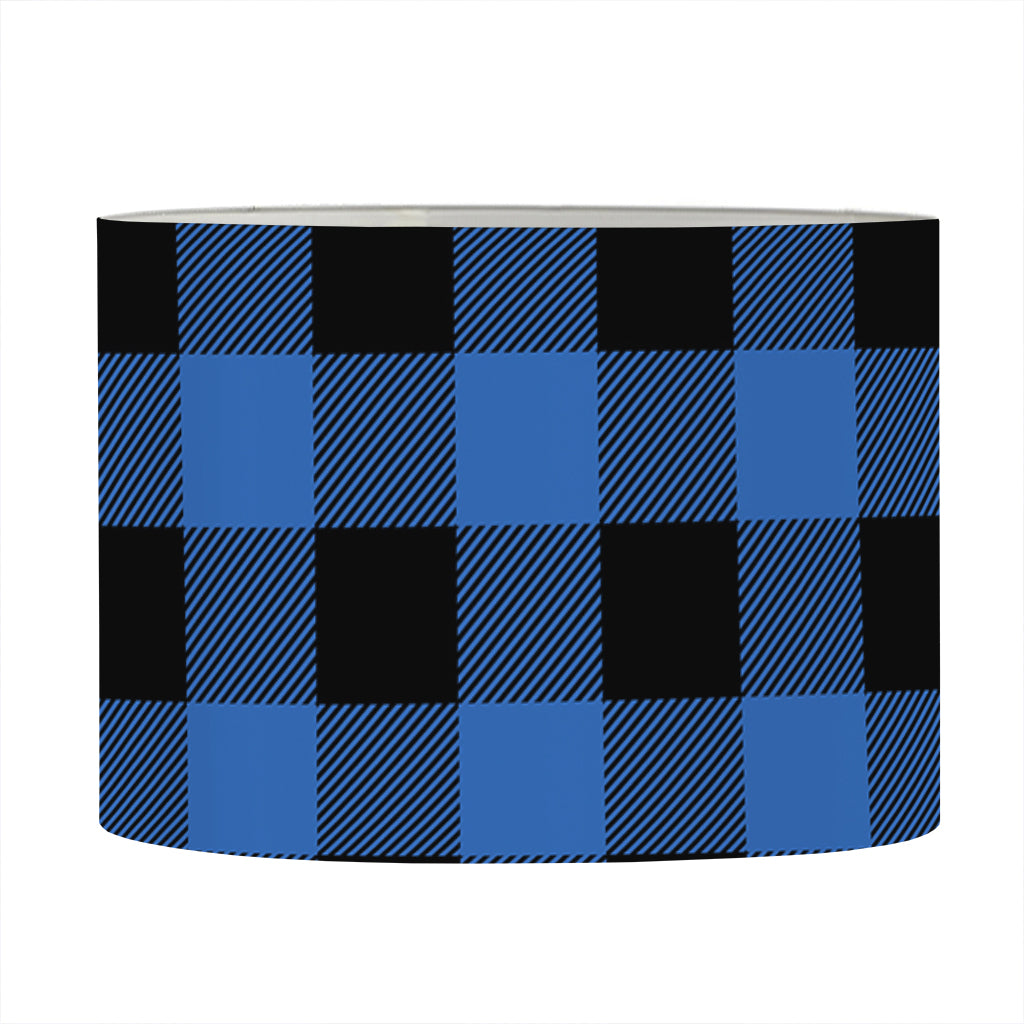 Blue And Black Buffalo Plaid Print Drum Lamp Shade