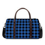 Blue And Black Buffalo Plaid Print Duffle Bag