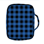Blue And Black Buffalo Plaid Print Front Pocket Bible Bag