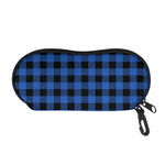 Blue And Black Buffalo Plaid Print Glasses Case