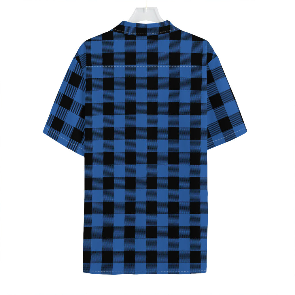 Blue And Black Buffalo Plaid Print Hawaiian Shirt