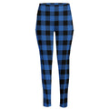 Blue And Black Buffalo Plaid Print High-Waisted Pocket Leggings