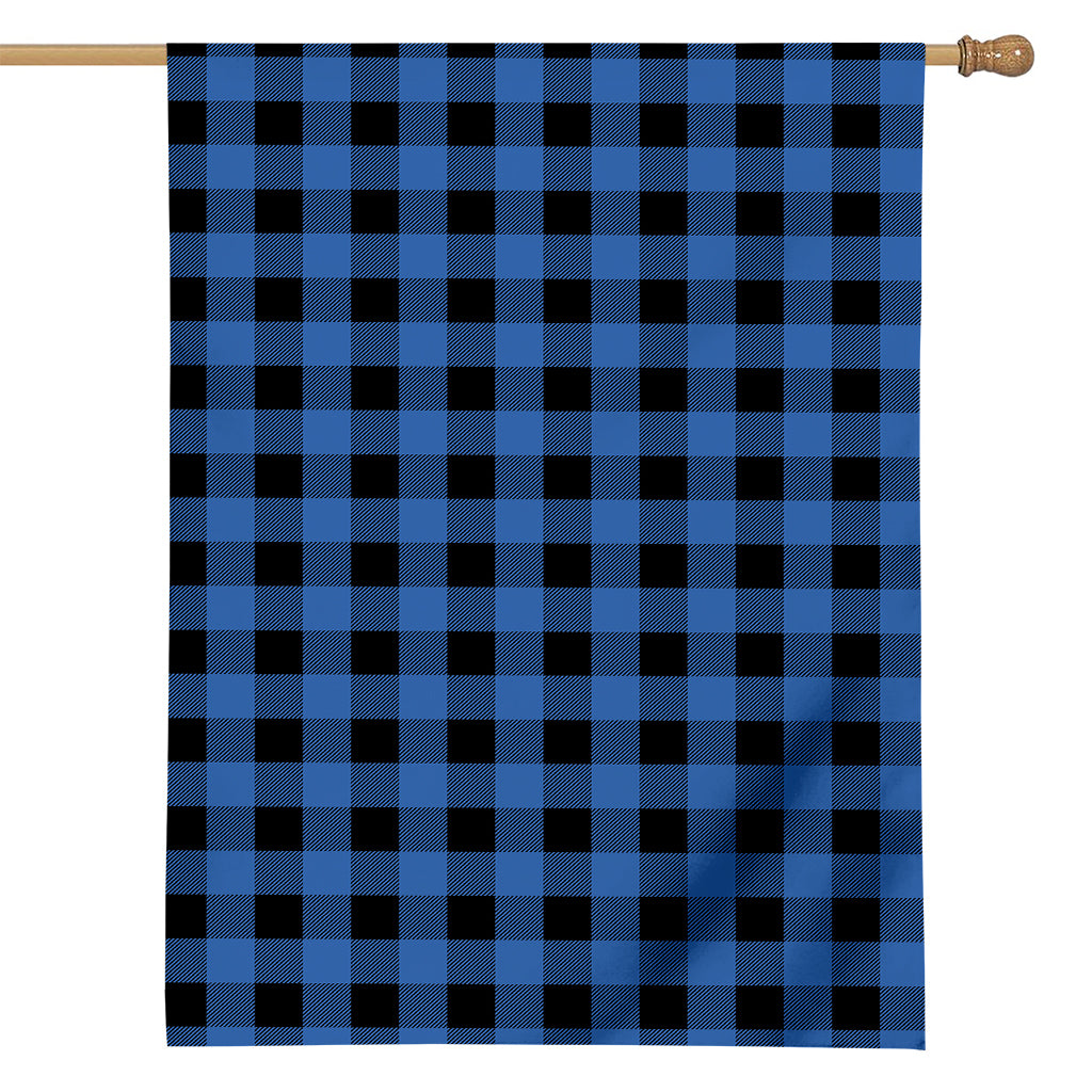 Blue And Black Buffalo Plaid Print House Flag