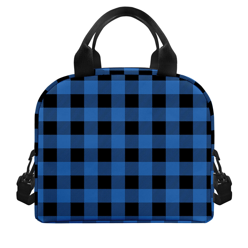 Blue And Black Buffalo Plaid Print Insulated Lunch Bag