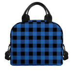 Blue And Black Buffalo Plaid Print Insulated Lunch Bag