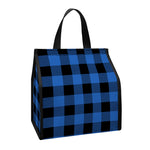 Blue And Black Buffalo Plaid Print Insulated Lunch Tote