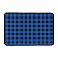 Blue And Black Buffalo Plaid Print Kitchen Mat