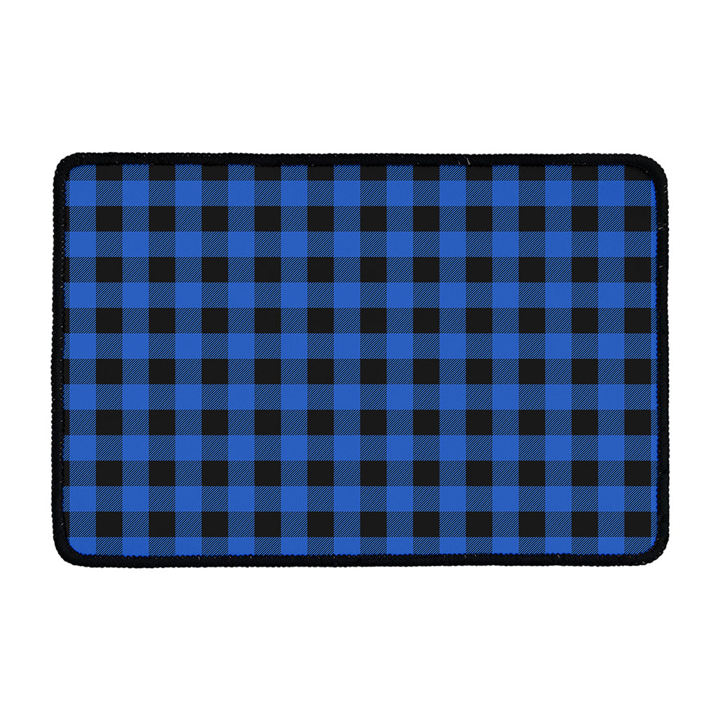 Blue And Black Buffalo Plaid Print Kitchen Mat