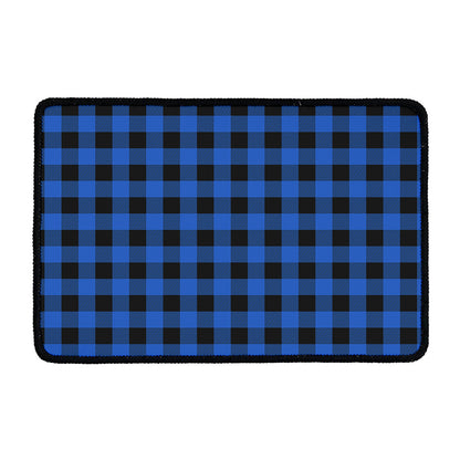 Blue And Black Buffalo Plaid Print Kitchen Mat